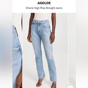 NWT AGOLDE Cherie High Rise Straight Jeans in Merit
